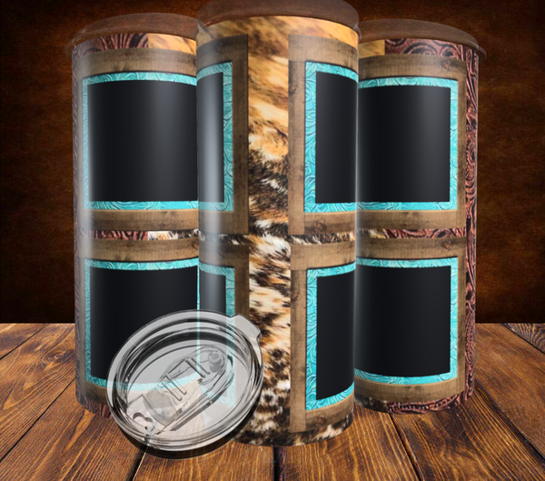 4 Photo Cowhide and Leather Tumbler