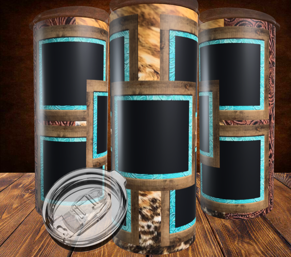 5 Photo Cowhide and Leather Tumbler