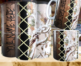 Deer Camo Wood Grain Tumbler with Name