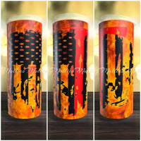 Firefighter Red and Orange Tumbler