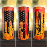 Firefighter Red and Orange Tumbler