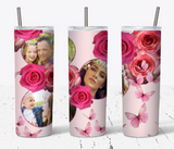 3 Photo Roses and Butterflies Tumbler