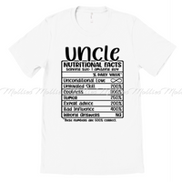 Uncle Nutritional Facts Shirt