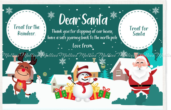 Santa Treat Mat with Santa, Reindeer, and snowman