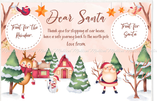 Santa Treat Mat with Pink Background