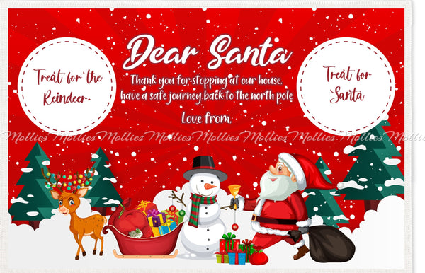 Santa Treat Mat with Reindeer, Sleigh, Snowman, Santa